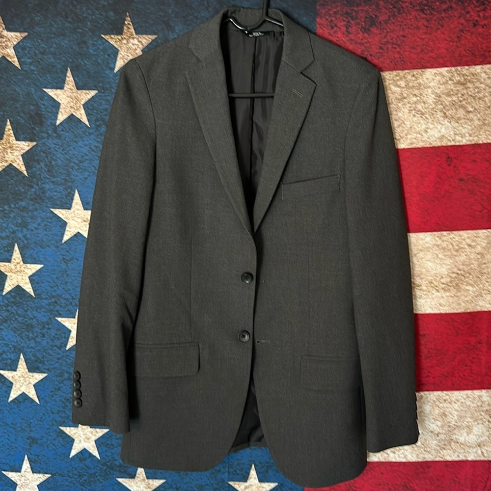 Charcoal suit jacket, Haggar. 36R slim fit.
